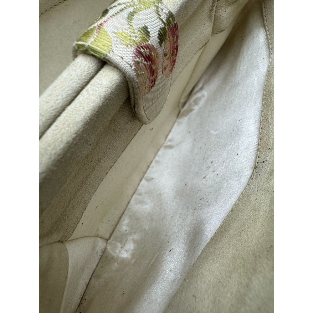 Vintage 90'sManolo Blahnik Fruit Embroidered Canvas Handle Bag Beige - Picture 7 of 13